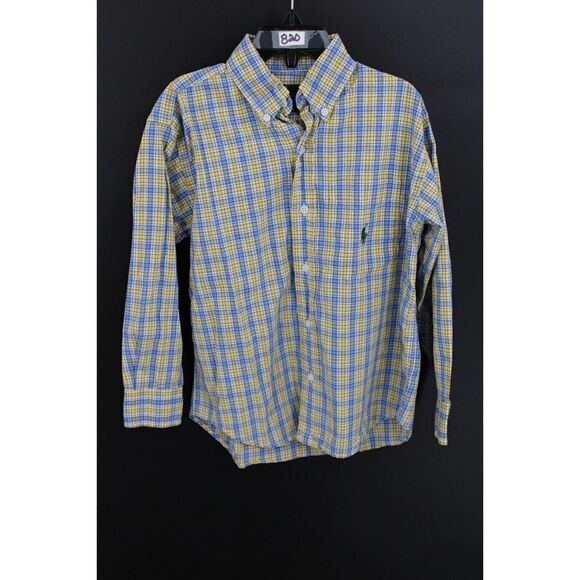 Lauren Ralph Lauren Other - Ralph Lauren Polo Button Down Long sleeve Shirt Blue yellow Plaid Boys Sz 6